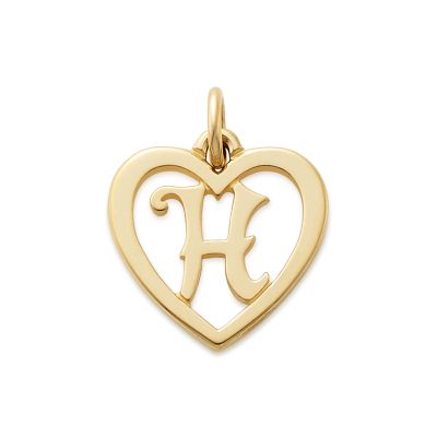 Heart Script Initial Charm