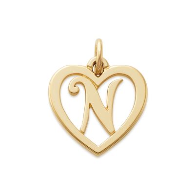 Heart Script Initial Charm