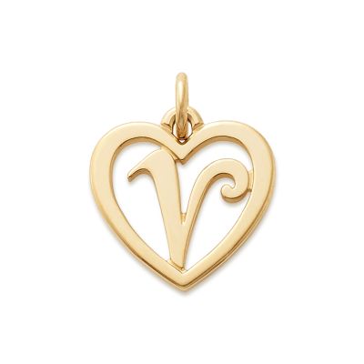 Heart Script Initial Charm