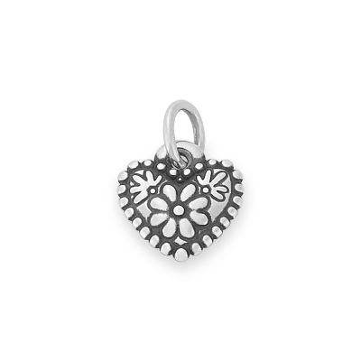 James Avery Petite Framed Heart Charm - Sterling Bronze