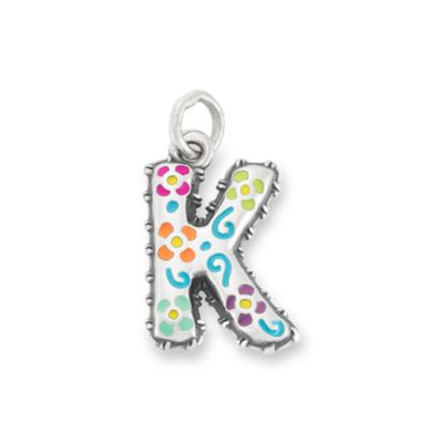 Enamel Consuela Floral Initial Charm