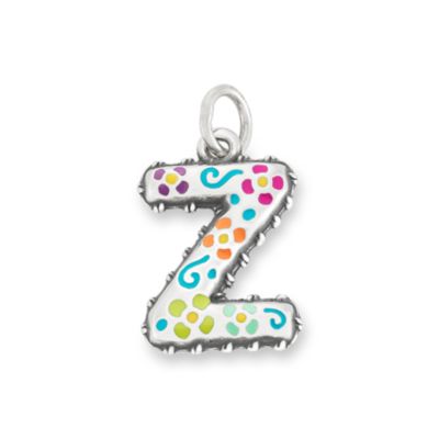 Enamel Consuela Floral Initial Charm