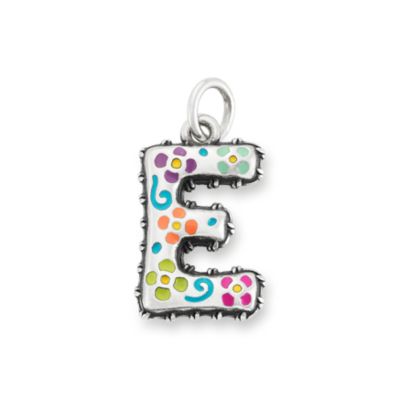 Enamel Consuela Floral Initial Charm