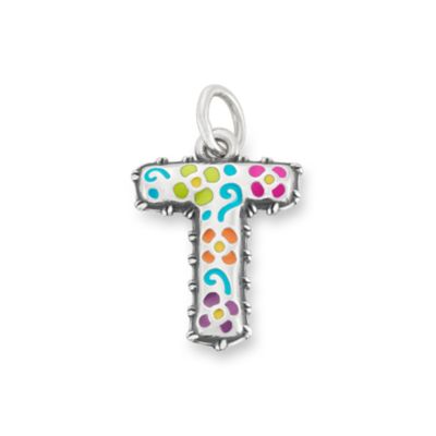 Enamel Consuela Floral Initial Charm