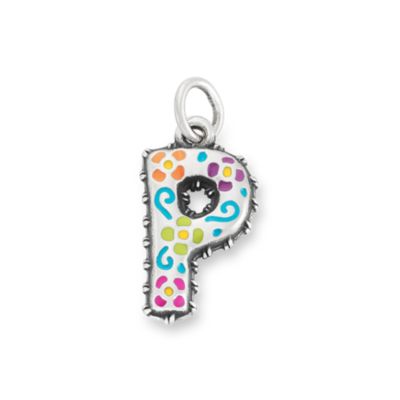 Enamel Consuela Floral Initial Charm