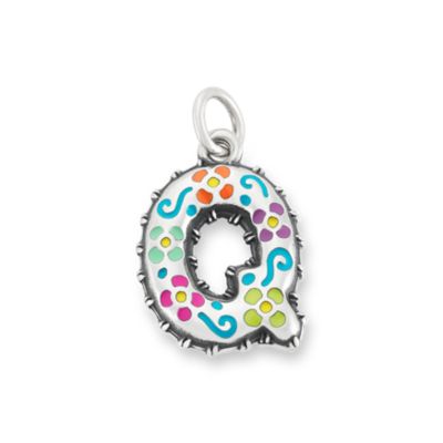 Enamel Consuela Floral Initial Charm