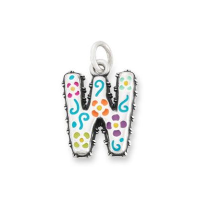 Enamel Consuela Floral Initial Charm