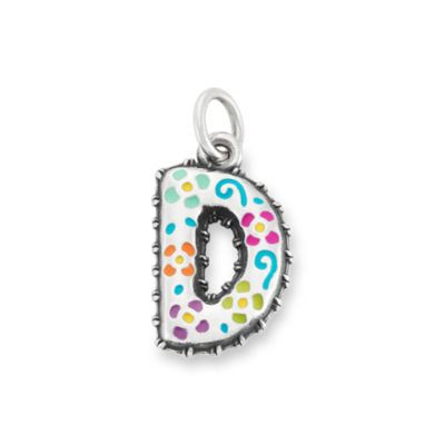 Enamel Consuela Floral Initial Charm