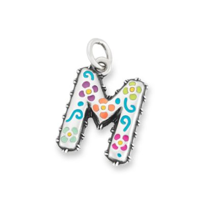 Enamel Consuela Floral Initial Charm