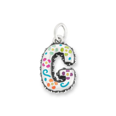 Enamel Consuela Floral Initial Charm
