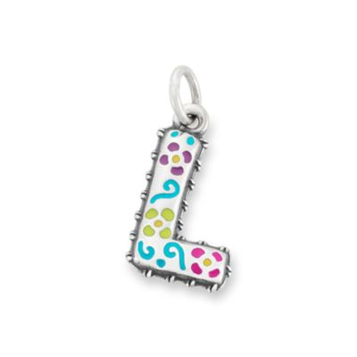 Enamel Consuela Floral Initial Charm