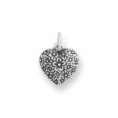 Flowered Heart Charm