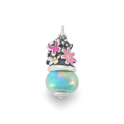 Enamel Mini Flowers Art Glass Charm 