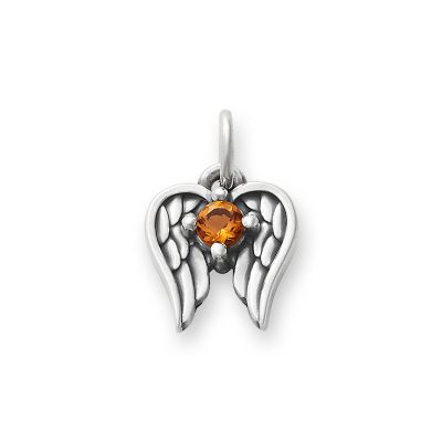 Angel Wings Birthstone Charm