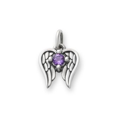 Angel Wings Birthstone Charm