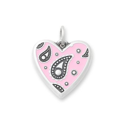 Enamel Western Bandana Heart Charm