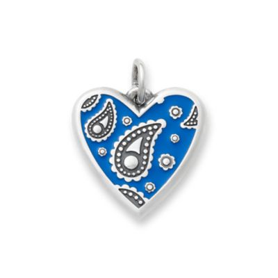 Enamel Western Bandana Heart Charm