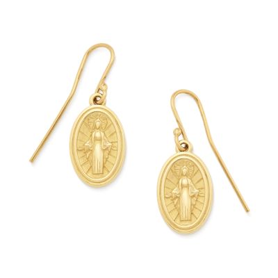 Virgin Mary Dangle Earrings