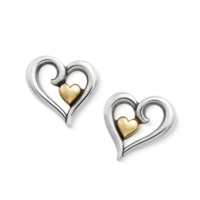 James Avery Joy of My Heart Sterling Silver and Gold Earrings