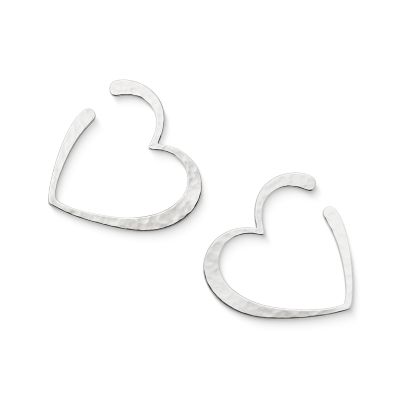 James Avery Forged Heart Hoop Earrings