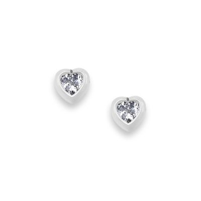 Heart Gemstone Studs