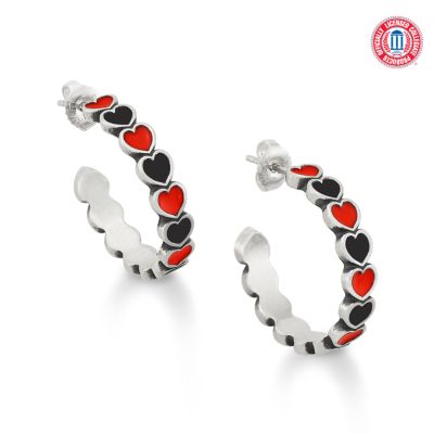 Enamel Texas Tech University Connected Hearts Hoop Earrings
