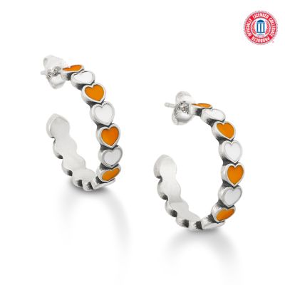 Enamel University of Tennessee Connected Hearts Hoop Earrings