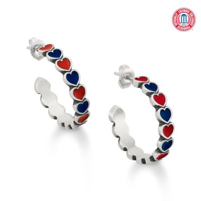 Enamel The University of Arizona Connected Hearts Hoop Earrings
