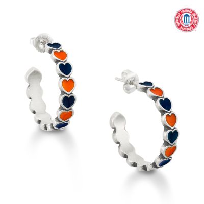 Enamel The University of Texas at San Antonio Connected Hearts Hoop Earrings