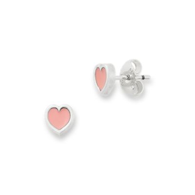 Enamel Connected Hearts Studs