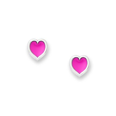 Enamel Connected Hearts Studs