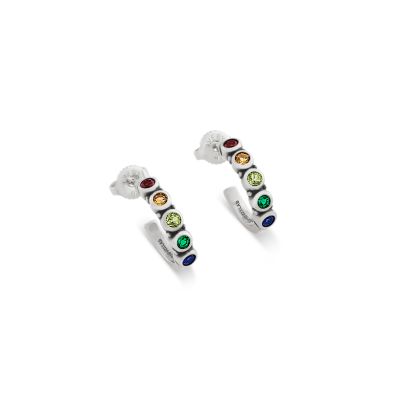 Gemstone Hoop Earrings