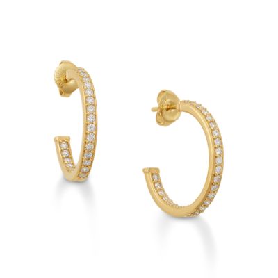 Inside Out Pave Diamond Hoop Earrings