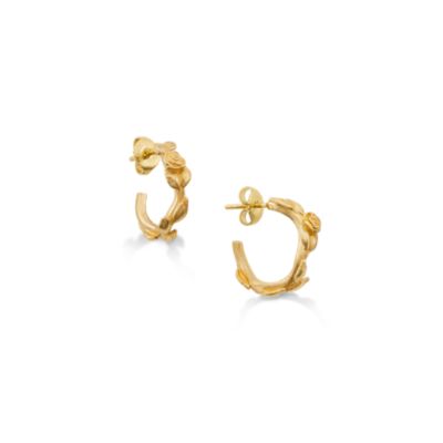 Long Stemmed Rose Hoop Earrings