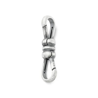 Treble Clef Charm Silver, Clip on clasp and carrier bead