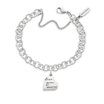 Love You More Charm on Forged Link Charm Bracelet