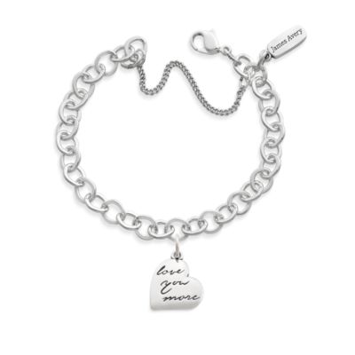 "Love You More" Charm on Forged Link Charm Bracelet