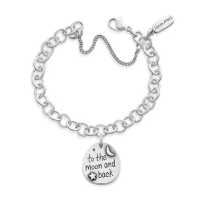 "To the Moon and Back" Charm on Forged Link Charm Bracelet