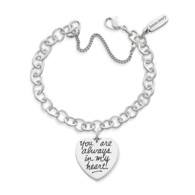 "You Are Always in My Heart" Charm on Forged Link Charm Bracelet