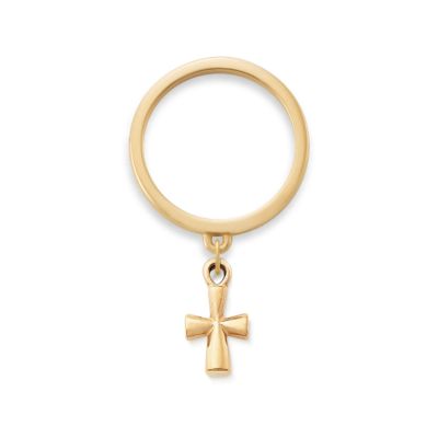 St. Teresa Cross Charm Dangle Ring