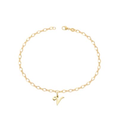 Small Script Initial Anklet