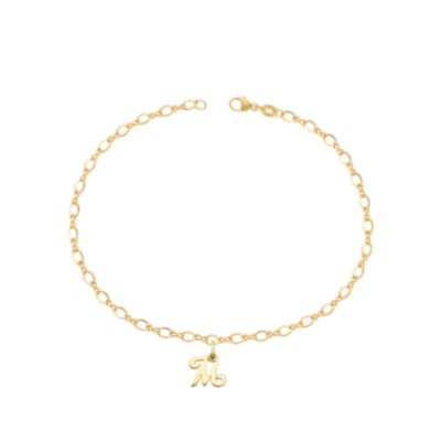 Small Script Initial Anklet