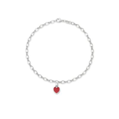 Enamel Connected Hearts Anklet