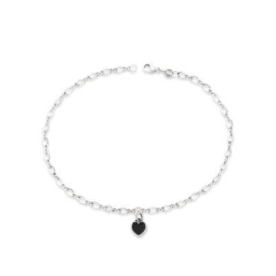 Enamel Connected Hearts Anklet