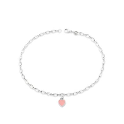 Enamel Connected Hearts Anklet