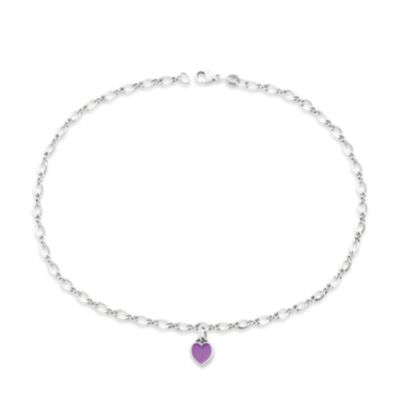 Enamel Connected Hearts Anklet