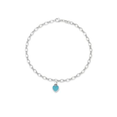 Enamel Connected Hearts Anklet