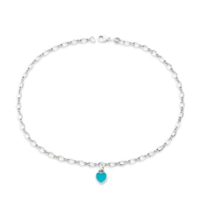 Enamel Connected Hearts Anklet