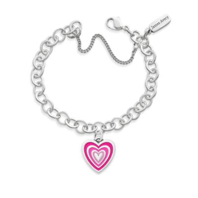 Enamel Radiant Heart Charm Bracelet