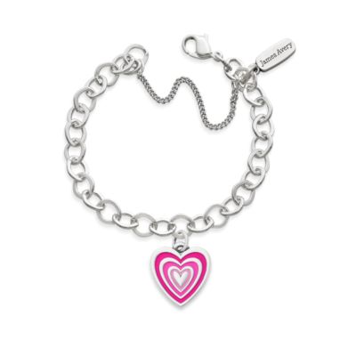 Enamel Radiant Heart Charm Bracelet